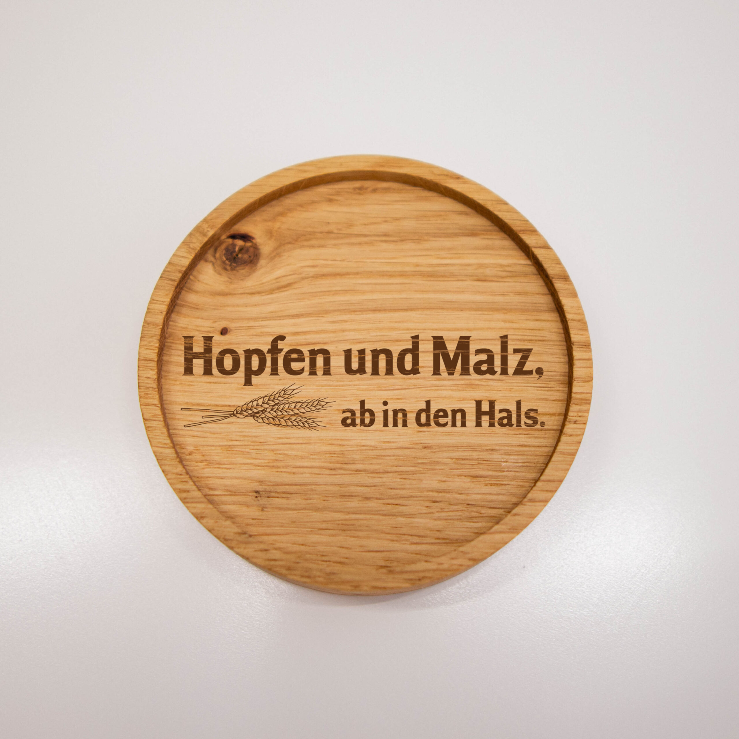 Untersetzer aus Holz - Eiche mit Bier-Sprüchen