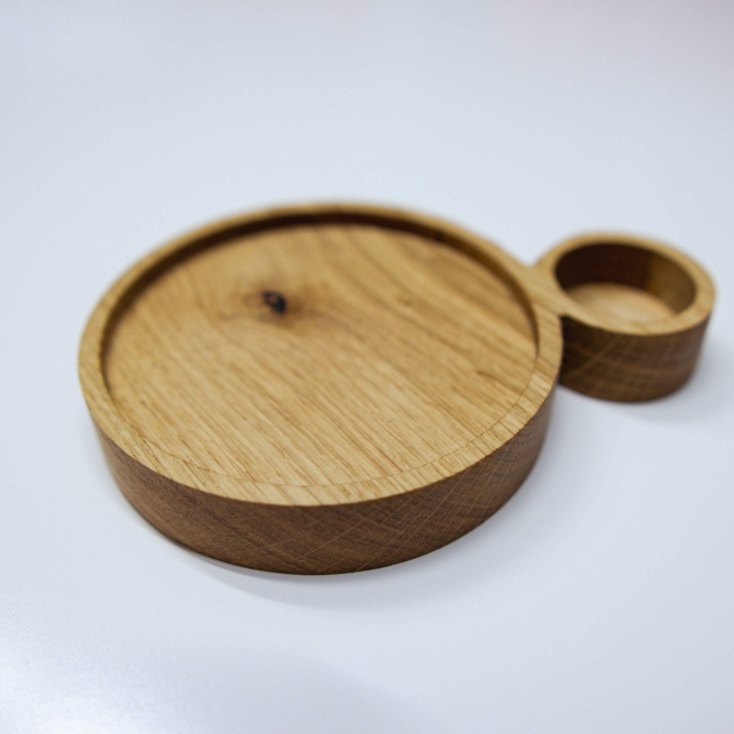 Untersetzer mit Schnapsglashalter aus Holz - Eiche